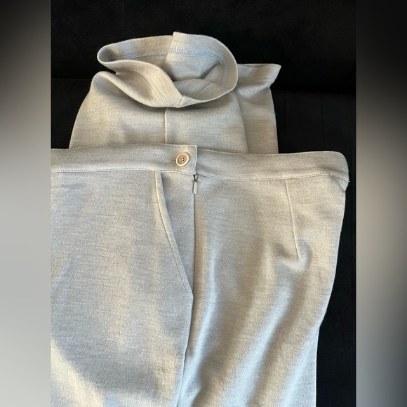 LAUREN RALPH LAUREN Light GRAY WOOL BLEND WIDE LEG PANTS Women’s L Trousers - Picture 9 of 10